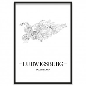 Stadtposter Ludwigsburg gerahmt