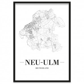 Stadtposter Neu-Ulm gerahmt