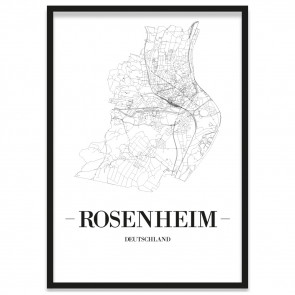 Stadtposter Rosenheim gerahmt