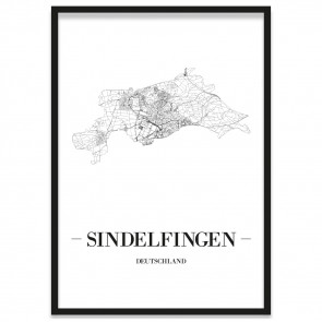 Stadtposter Sindelfingen gerahmt 