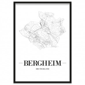Bergheim Poster mit Bilderrahmen
