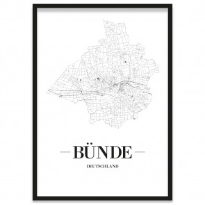 Stadt Bünde Poster mit Bilderrahmen