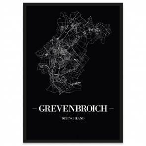Stadtposter Grevenbroich Straßenplan