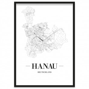 Stadtposter Hanau gerahmt