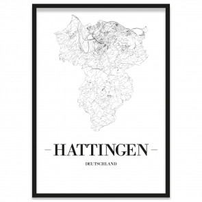 Stadtposter Hattingen gerahmt