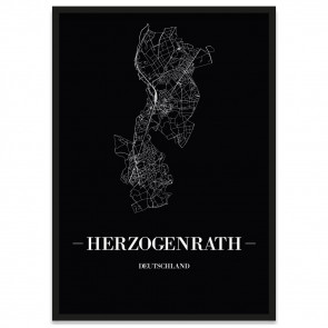 Stadtposter Herzogenrath - Black