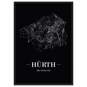 Stadtposter Hürth - Black