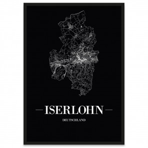 Stadtposter Iserlohn - Black