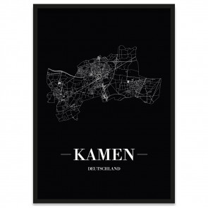 Stadtposter Kamen - Black