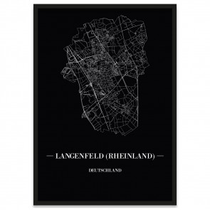 Stadtposter Langenfeld (Rheinland) - Black