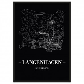 Stadtposter Langenhagen - Black