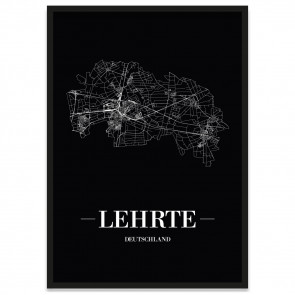 Stadtposter Lehrte - Black