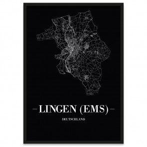 Stadtposter Lingen (Ems) - Black
