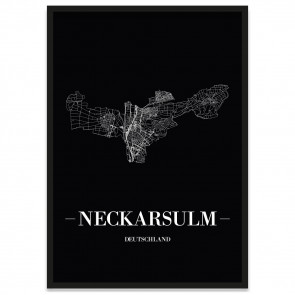 Stadtposter Neckarsulm - Black