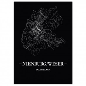 Stadtposter Nienburg/Weser - black