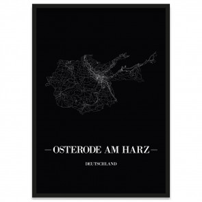 Stadtposter Osterode am Harz - black