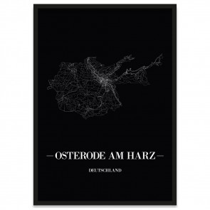 Stadtposter Osterode am Harz - black