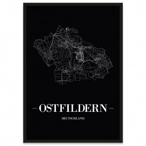 Stadtposter Ostfildern - black