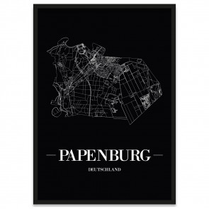 Stadtposter Papenburg - black