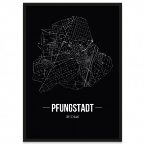 Stadtposter Pfungstadt - black