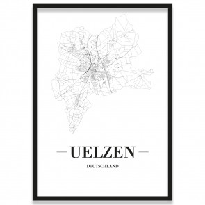 Stadtposter Uelzen Bilderrahmen Straßenplan