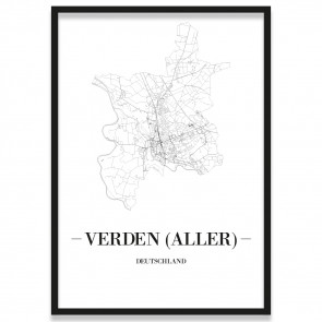 Verder (Aller) Stadt Poster gerahmt