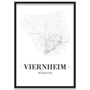 Stadtposter Viernheim Bilderrahmen