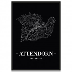 Stadtposter Attendorn - black