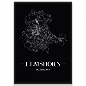 Stadtposter Elmshorn - black