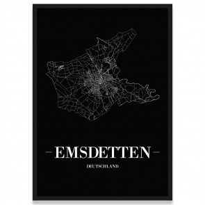 Stadtposter Emsdetten - black