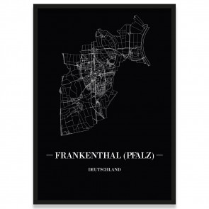 Stadtposter Frankenthal (Pfalz) - black