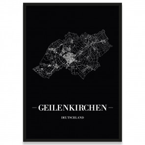 Stadtposter Geilenkirchen - black