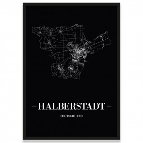 Stadtposter Halberstadt - black