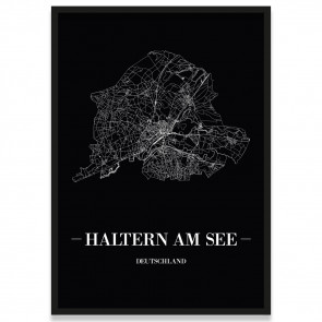 Stadtposter Haltern am See - black