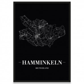 Stadtposter Hamminkeln - black