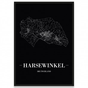 Stadtposter Harsewinkel - black