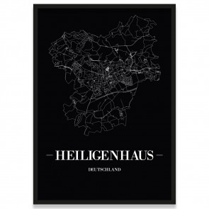 Stadtposter Heiligenhaus - black