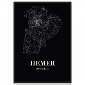 Stadtposter Hemer - black