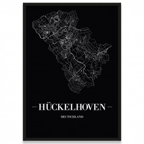 Stadtposter Hückelhoven - black