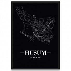 Stadtposter Husum - black