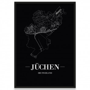 Stadtposter Jüchen - black