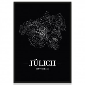 Stadtposter Jülich - black