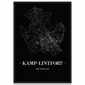 Stadtposter Kamp-Lintfort - black