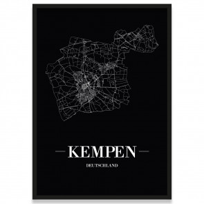 Stadtposter Kempen - black