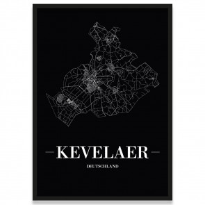 Stadtposter Kevelaer - black