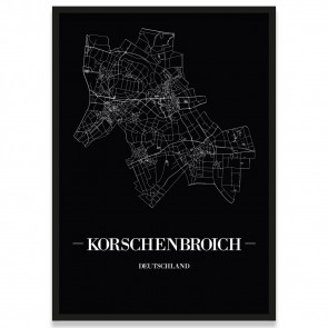 Stadtposter Korschenbroich - black