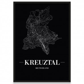 Stadtposter Kreuztal - black