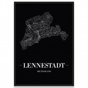 Stadtposter Lennestadt - black