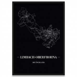 Stadtposter Limbach-Oberfrohna - black