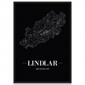 Stadtposter Lindlar - black